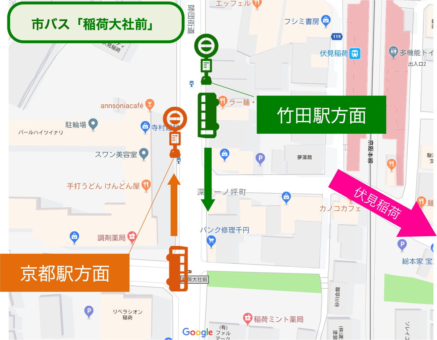 伏見稲荷_市バス_地図