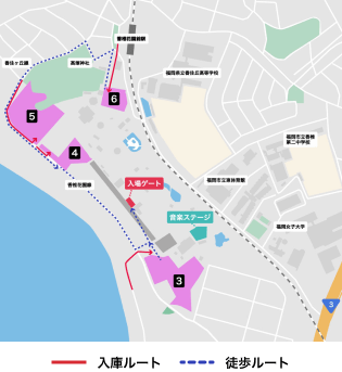 風と街音楽祭’24 akippa駐車場マップ