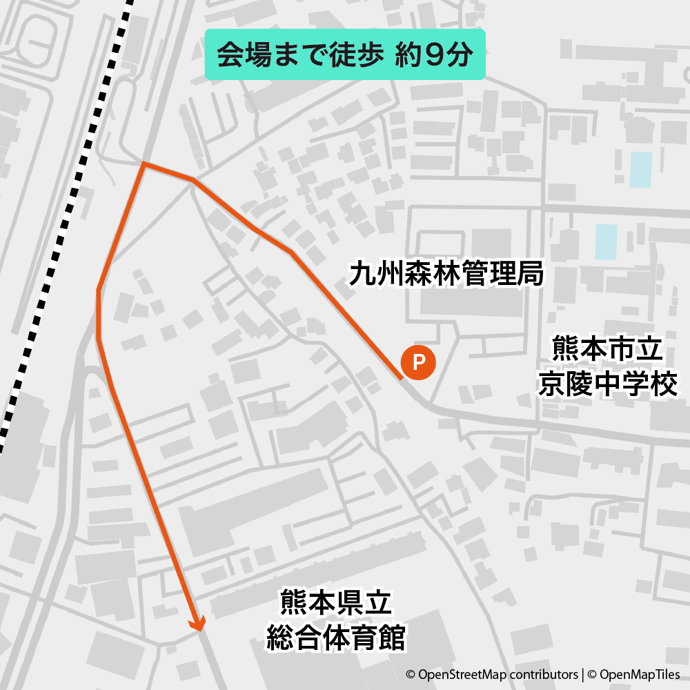 九州森林管理局周辺の駐車場